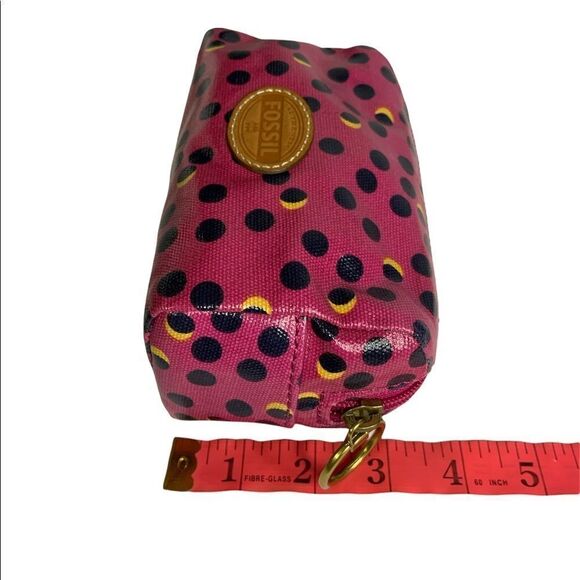 FOSSIL Key Per Small Cosmetic Bag Travel Pouch Polka Dots - Picture 8 of 9